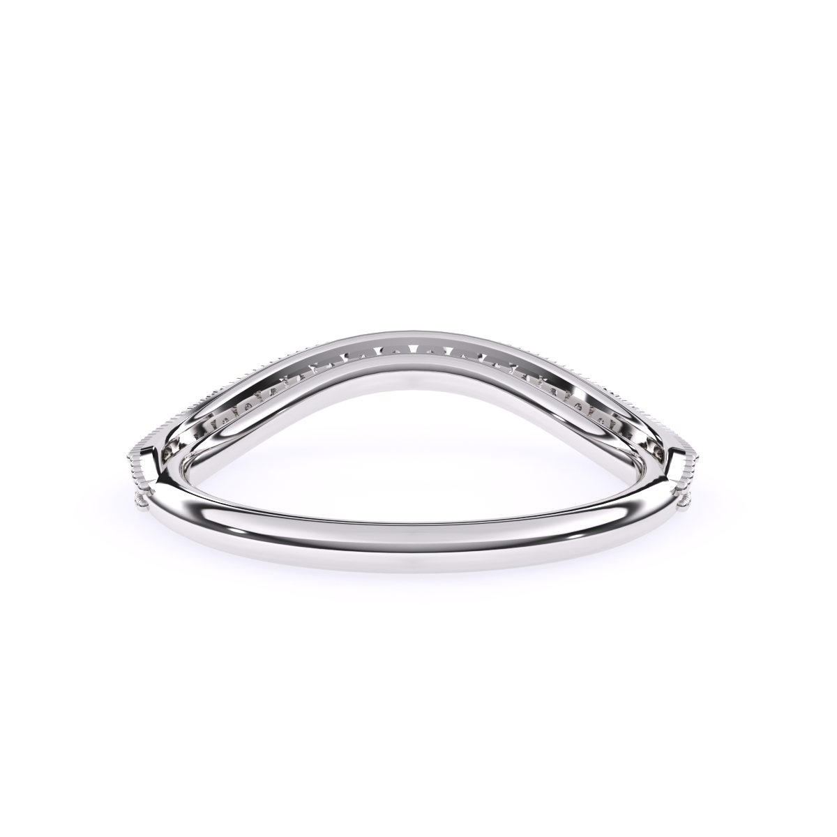 Stylish Vintage Milgrain Curved Wedding Band